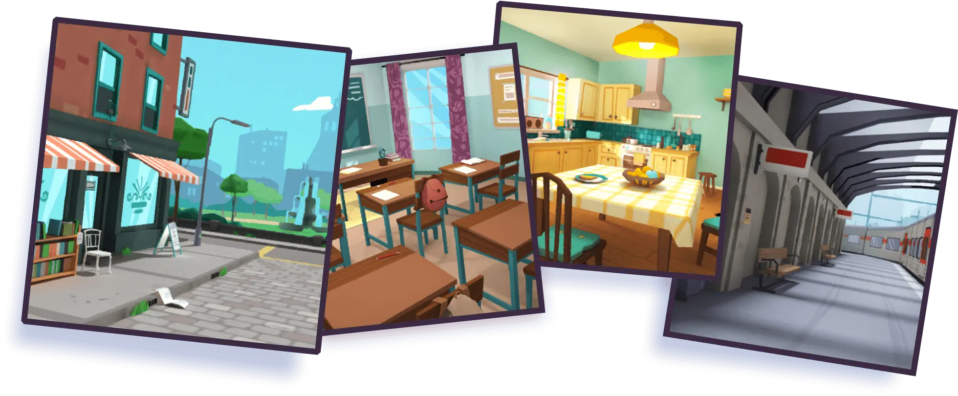 Ett urval av bakgrunder från appen