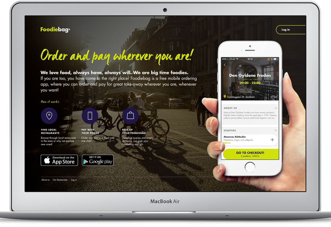 Foodiebag web landing page