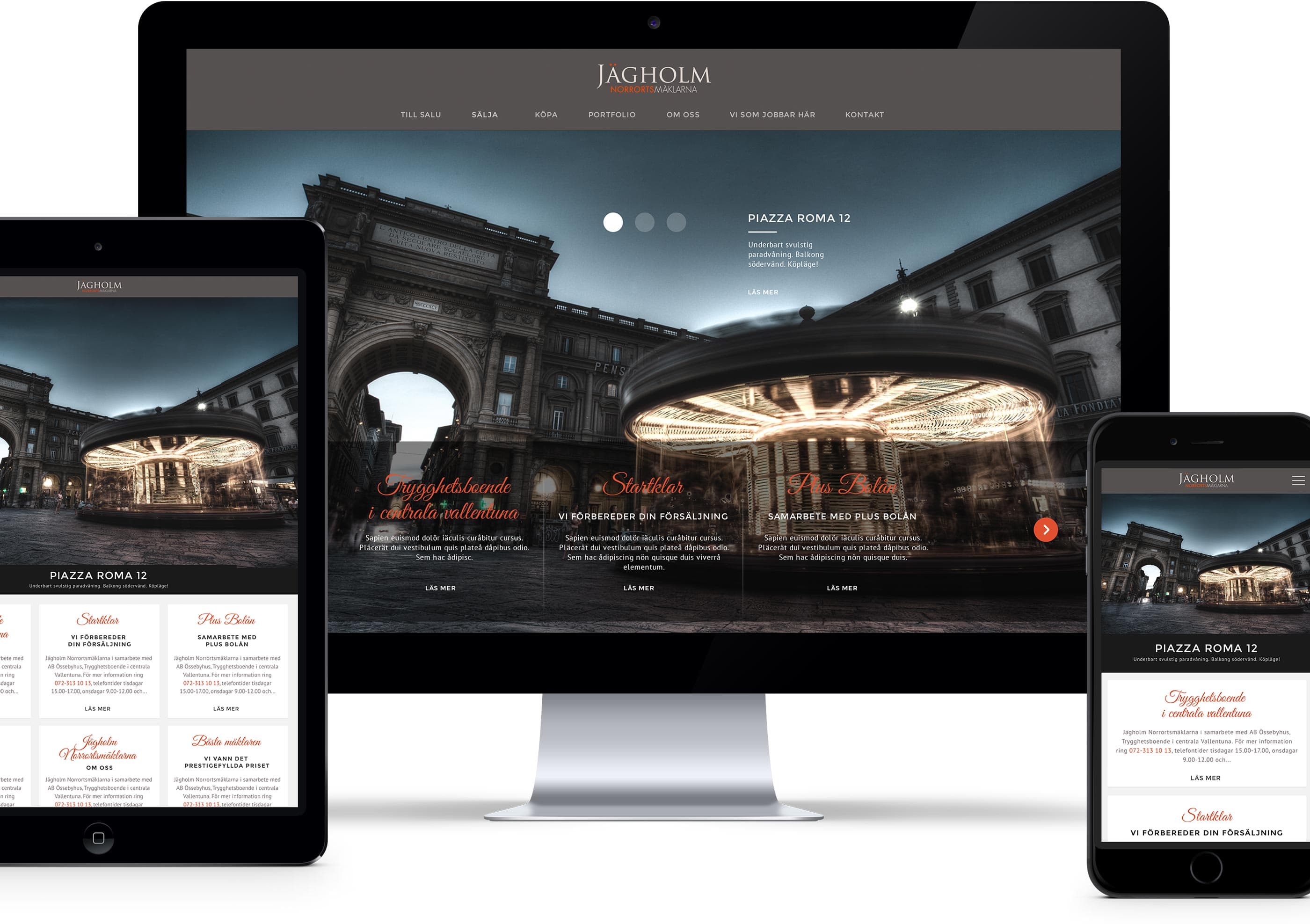 Jägholm website on different devices